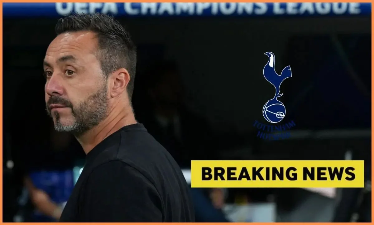 De Zerbi with breaking news overlay