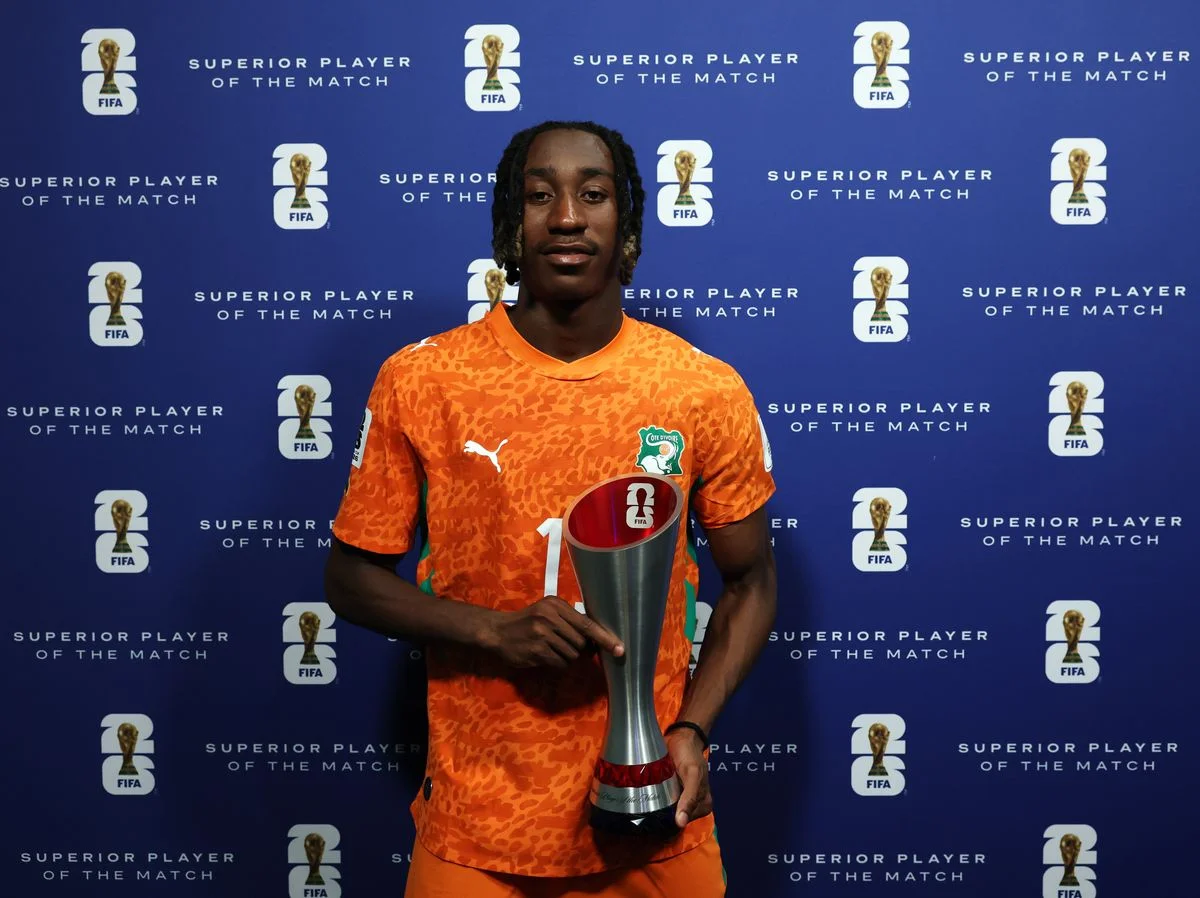 Yan Diomande won his first Player of the Match award at the World Cup this week 